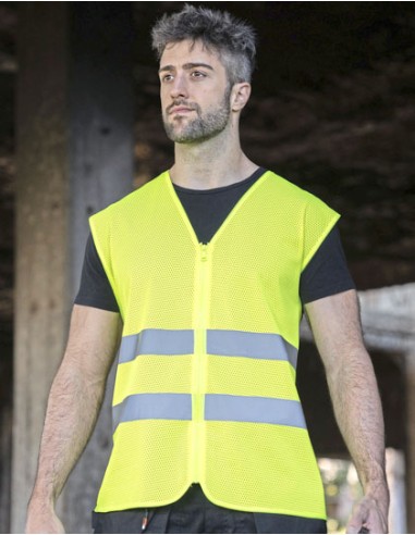 KOR-KXCMZ-Comfort Mesh Safety Vest Rhodes CO² Neutral